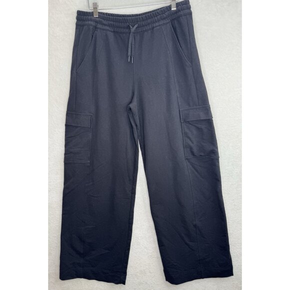 Athleta Women's Retroterry High Rise Wide Leg Cargo Pant Size Large Tall Black - Picture 1 of 9